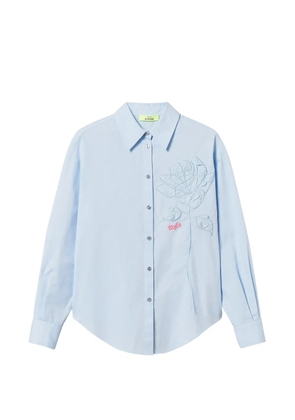 TWINSET x Myfo floral-embroidered shirt - Blue