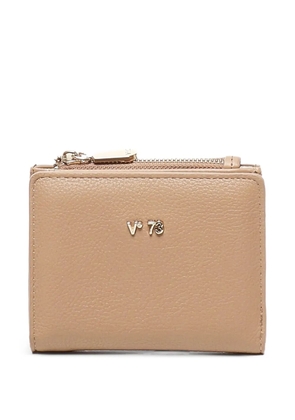 V°73 lettering zip wallet - Neutrals