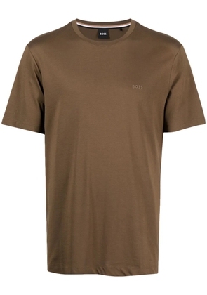 BOSS logo-print crew-neck T-shirt - Brown