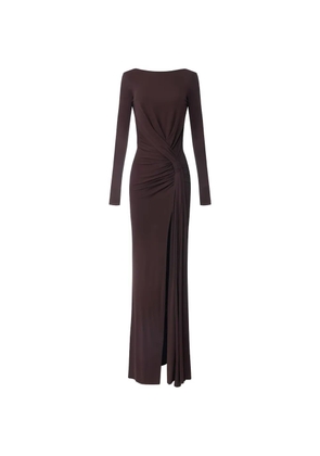 Elisabetta Franchi open back draped maxi dress - Brown