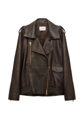 Dorothee Schumacher zip-up leather jacket - Brown
