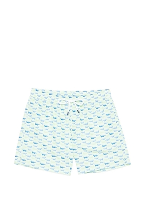 Fedeli drawstring animal print swim shorts - Green