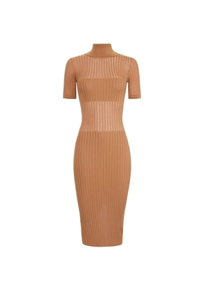 Elisabetta Franchi turtleneck knit midi dress - Neutrals