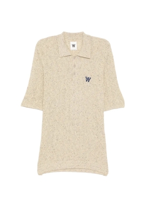 Wood Wood logo-embroidered polo shirt - Neutrals