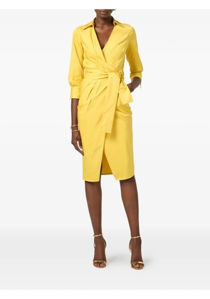 Elisabetta Franchi wraparound midi dress - Yellow