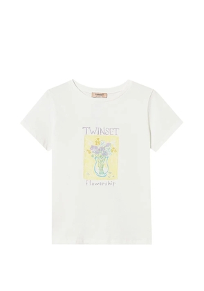 TWINSET floral-print T-shirt - White