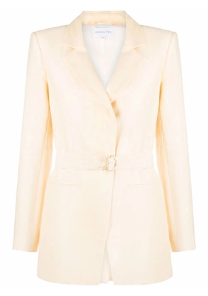 Patrizia Pepe belted single-breasted blazer jacket - Yellow