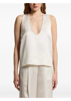 Peserico V-neck sleeveless top - Neutrals