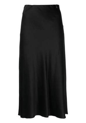 Patrizia Pepe high-waisted satin midi skirt - Black