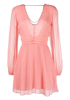 Patrizia Pepe chain-embellished V-neck dress - Pink
