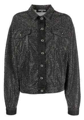Patrizia Pepe crystal-embellished denim jacket - Black