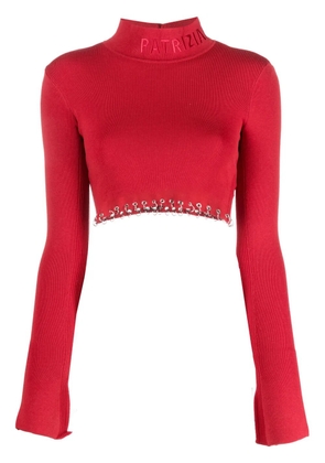 Patrizia Pepe eyelet-embellished cropped jumper - Red