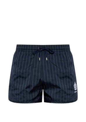 Balmain pinstripe drawstring swim shorts - Blue