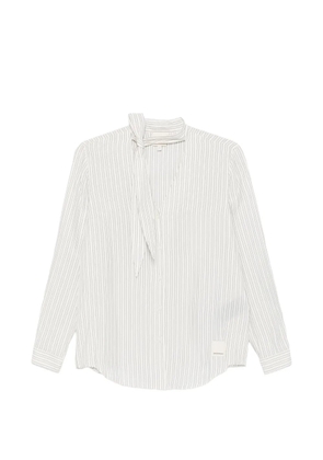 Emporio Armani striped tie-neck shirt - Neutrals