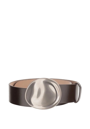 KHAITE Keefe oval-buckle belt - Brown