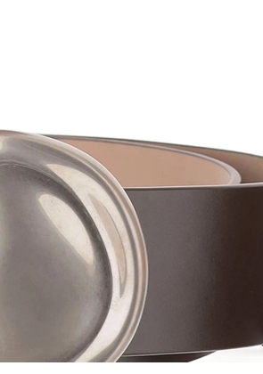 KHAITE Keefe oval-buckle belt - Brown