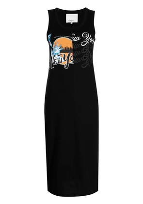 3.1 Phillip Lim graphic-print cotton dress - Black