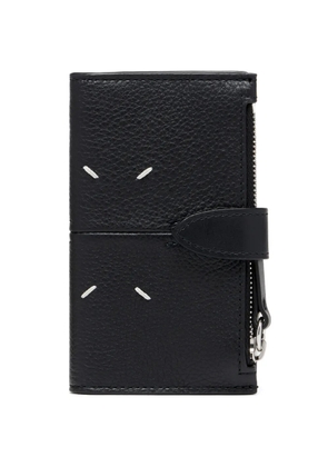 Maison Margiela zip leather card holder - Black