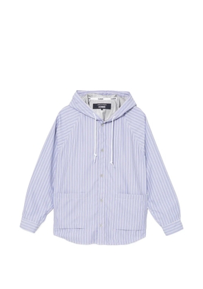Comme des Garçons Homme striped hooded jacket - Blue