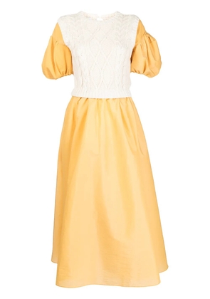 Rosie Assoulin layered-effect flared dress - Orange