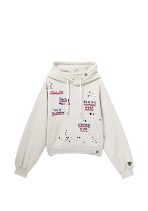 Maison MIHARA YASUHIRO embellished-sticker hoodie - Neutrals
