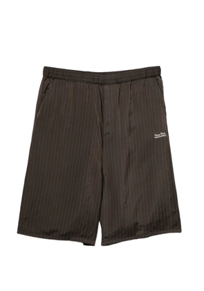 Undercover logo-embroidered pinstripe shorts - Brown