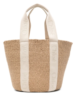 Chloé woven straw tote bag - Neutrals