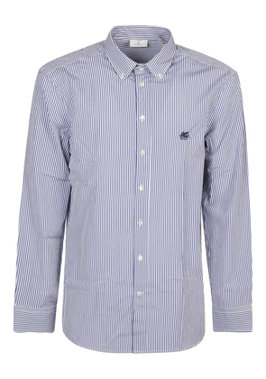 ETRO stripe-pattern cotton shirt - Blue