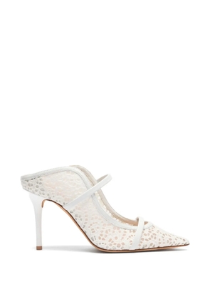 Malone Souliers Maureen broderie mesh mules - White