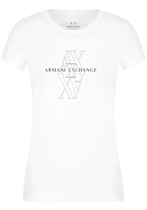 Armani Exchange logo-embroidered T-shirt - White