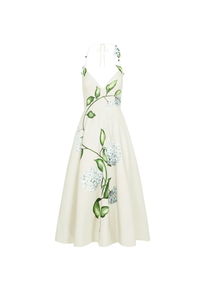 Oscar de la Renta flower-print midi dress - Neutrals