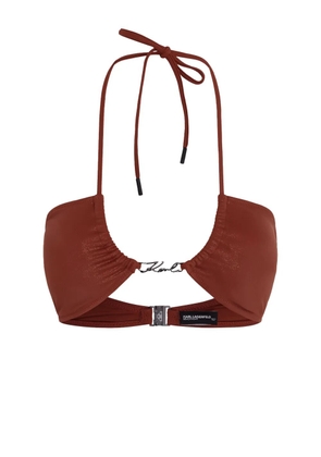 Karl Lagerfeld Signature halterneck bikini top - Red