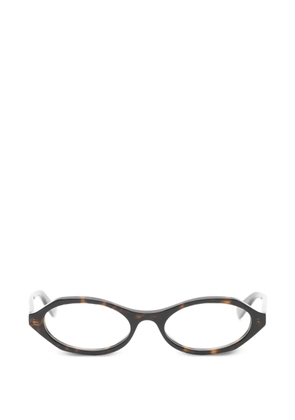Alexander McQueen Eyewear oval-frame glasses - Brown