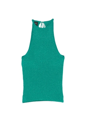 PINKO Linum tie-neck knit tank top - Green