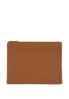 DRAGON DIFFUSION A4 Pochette woven-leather clutch - Brown