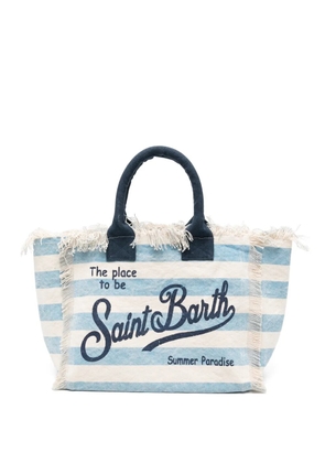 MC2 Saint Barth Vanity striped fringe tote bag - Blue