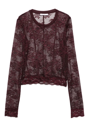 Patrizia Pepe scalloped-hem lace blouse - Purple