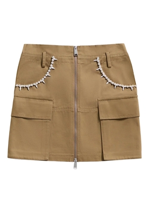 AREA crystal-embellished mini skirt - Neutrals