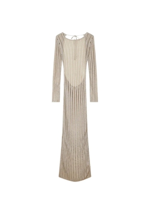 Patrizia Pepe open back longsleeve knit dress - Neutrals
