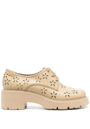 Camper Milah floral cut-out brogues - Brown