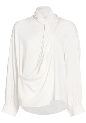 The Row Darnelle draped silk blouse - White