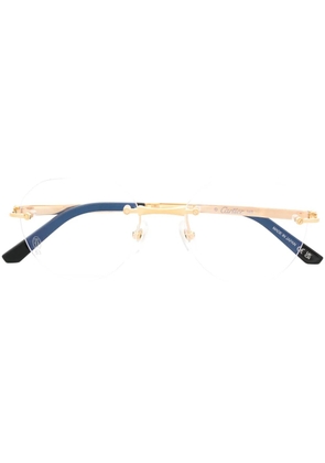 Cartier Eyewear geometric frame glasses - Gold