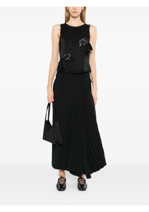 GG IN RED embroidery sleeveless top - Black