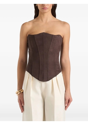 Manière De Voir lace-up suede corset - Brown