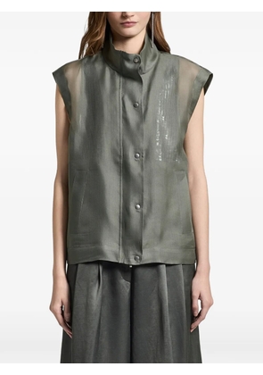 Peserico high-neck gazar vest - Green