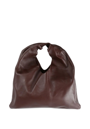 The Row draped leather tote bag - Brown