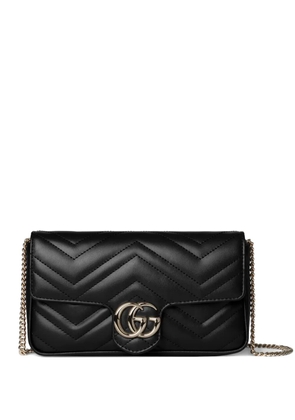 Gucci small GG Marmont chevron chain shoulder bag - Black