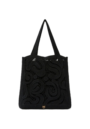 PINKO medium crocheted tote bag - Black