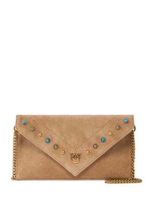 PINKO small suede clutch bag - Neutrals