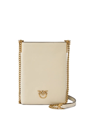 PINKO Love Birds leather smartphone case - Neutrals